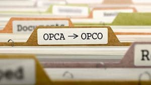 Titre "OPCA OPCO" sur une étiquette d'intercalaire