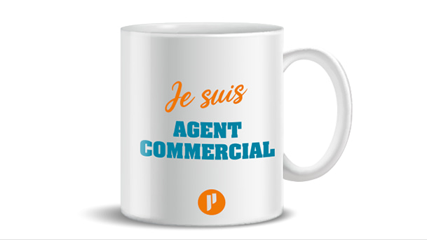 Mug avec inscription "Je suis Agent commercial" et logo Prium Portage