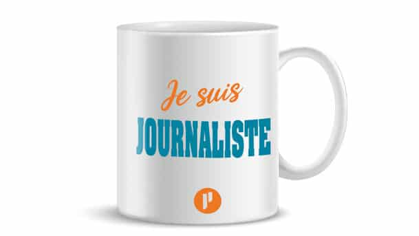 Mug avec inscription "Je suis Journaliste" et logo Prium Portage