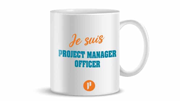 Mug avec inscription "Je suis Project Manager Officer" et logo Prium Portage
