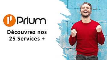 Photo de couverture des offres de services Prium : "Découvrez nos 25 Services +".