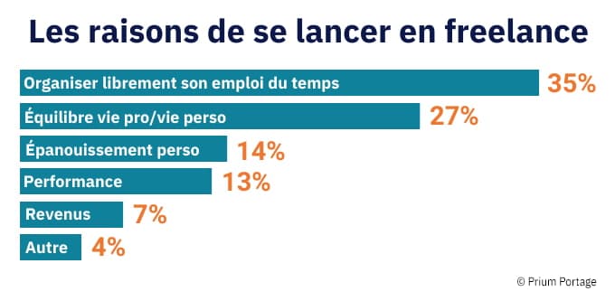 Infographie sur les motivations pour se lancer en freelance